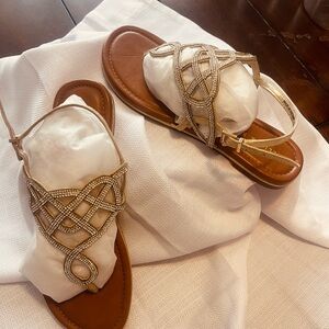 KELlLY Y KATIE Elegante Gold Women's Sandals
